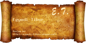 Egyedi Tibor névjegykártya